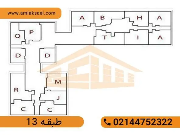 نقشه طبقه 13 برج C پدافند هوایی