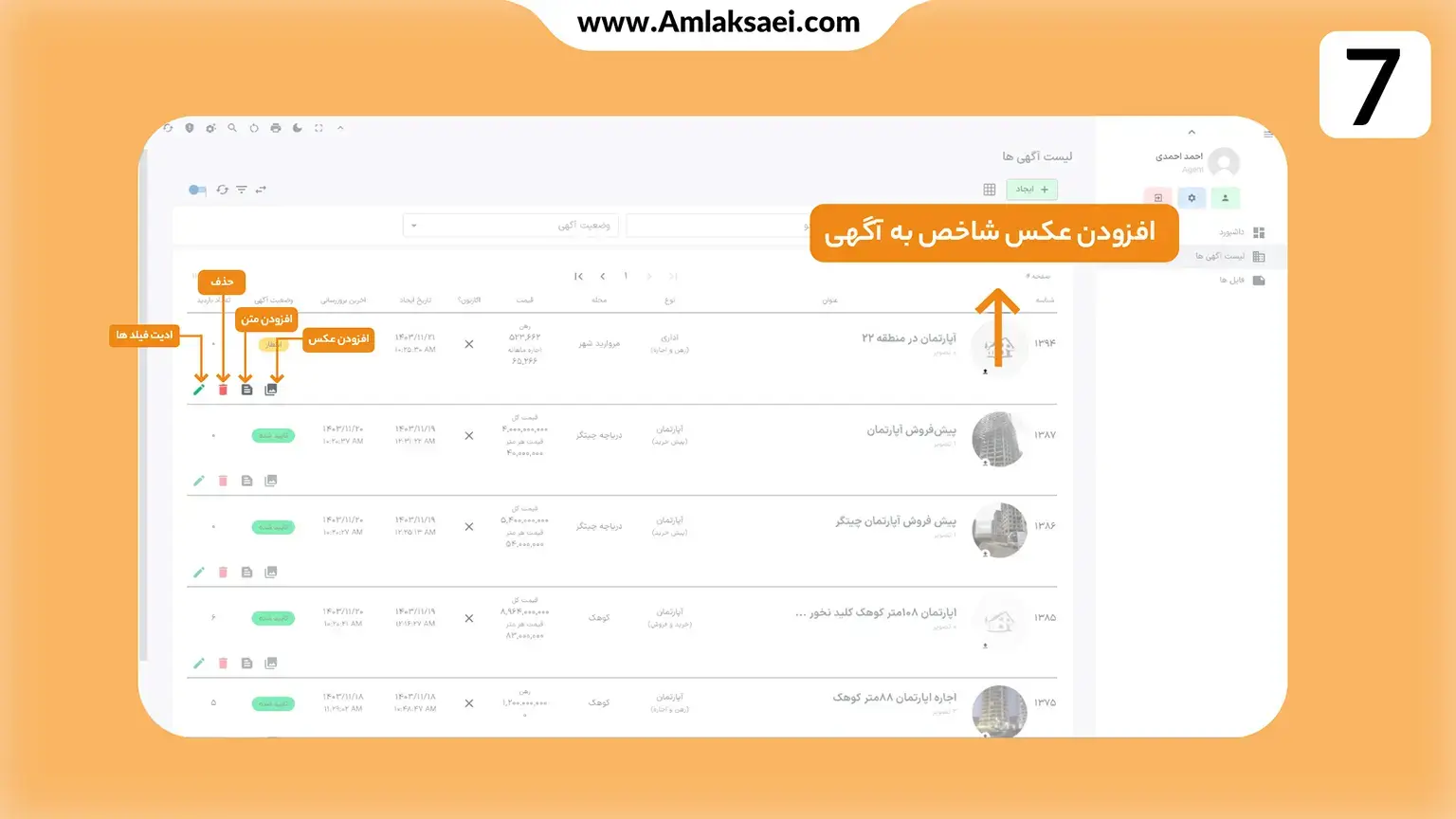 همانند عکس راهنما تمامی فیلدهای اگهی را به آسانی تکمیل نمایید