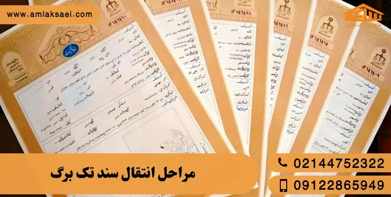 مراحل کامل انتقال سند تکبرگ به زبان ساده + نکات قانونی ضروری مراحل کامل انتقال سند تکبرگ به زبان ساده + نکات قانونی ضروری