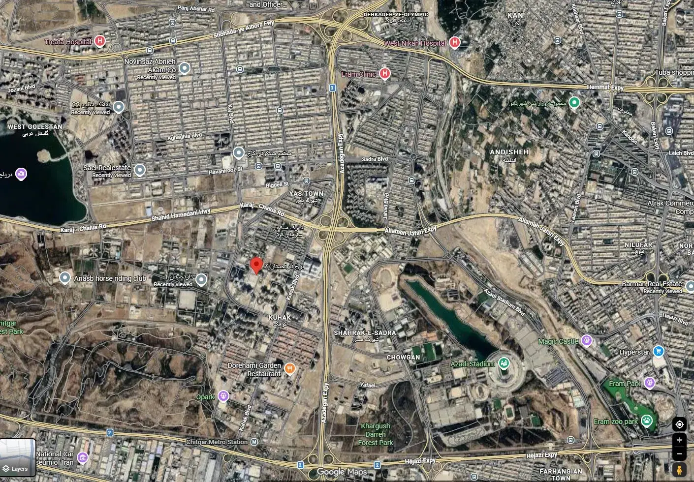 موقعیت مکانی برج نارنجستان 2