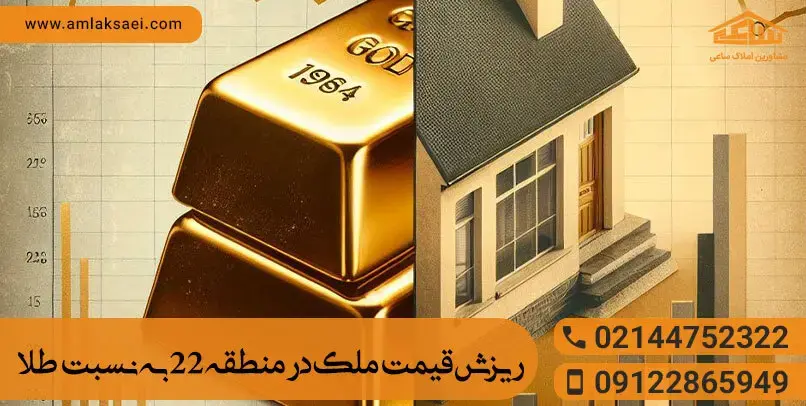 ریزش قیمت ملک در منطقه ۲۲ به نسبت طلا