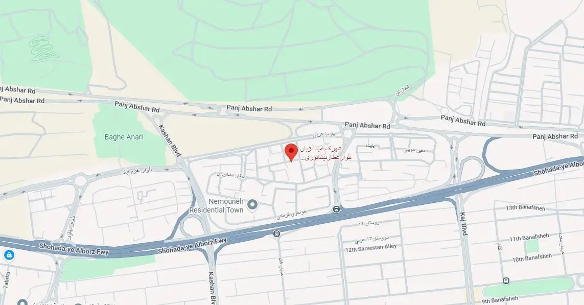 موقعیت مکانی شهرک امید دژبان